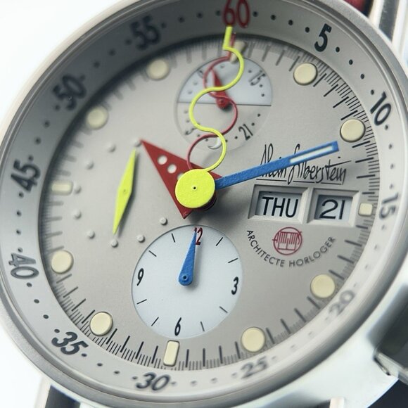 Alain Silberstein Krono Bauhaus Steel Gray Dial 40mm Automatic Men’s Watch - Picture 2 of 8